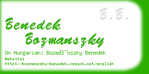 benedek bozmanszky business card
